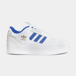 Adidas Forum Bonega Shoes Size 7.5 Women 3 stripes Cloud White/Royal Blue